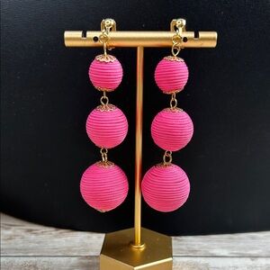 Elegant Pink Drop Clip On Earrings